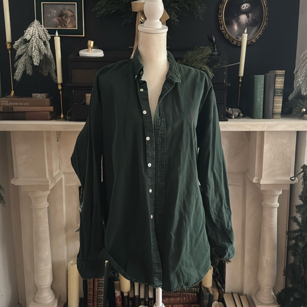 Vintage forest green Ralph Lauren button down shirt